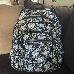 Vera Bradley Floral Black and White Backpack